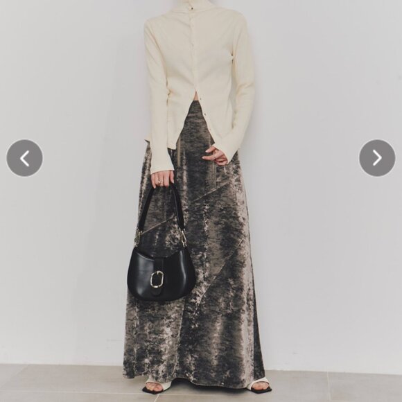 Velour Zip Panel Skirt - Picture 3 of 13